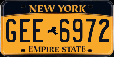 NY license plate GEE6972
