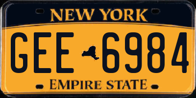 NY license plate GEE6984