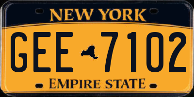 NY license plate GEE7102