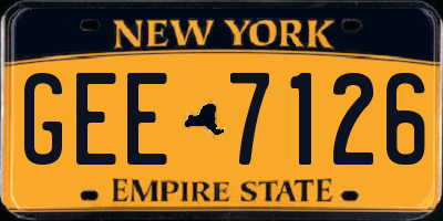 NY license plate GEE7126