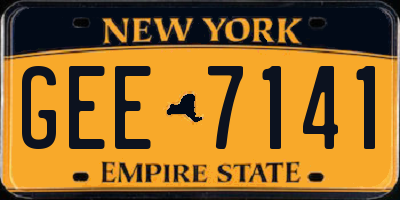 NY license plate GEE7141