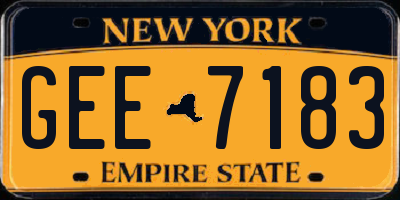 NY license plate GEE7183