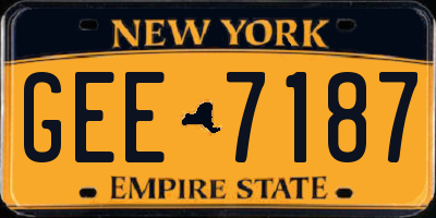 NY license plate GEE7187