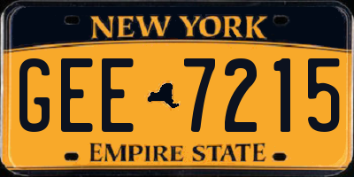 NY license plate GEE7215