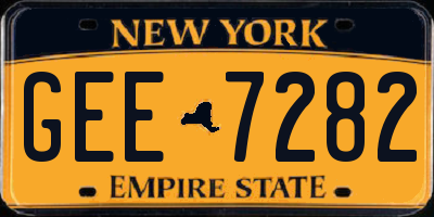 NY license plate GEE7282