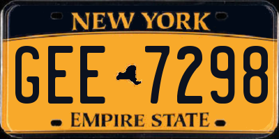 NY license plate GEE7298