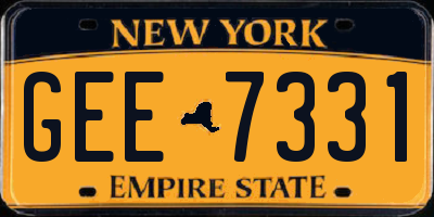 NY license plate GEE7331