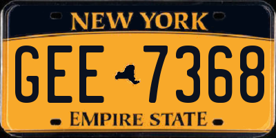 NY license plate GEE7368