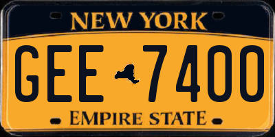 NY license plate GEE7400
