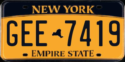 NY license plate GEE7419
