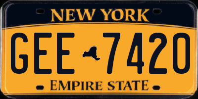 NY license plate GEE7420