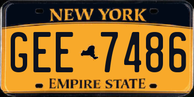 NY license plate GEE7486