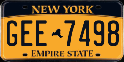 NY license plate GEE7498