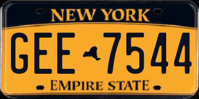 NY license plate GEE7544