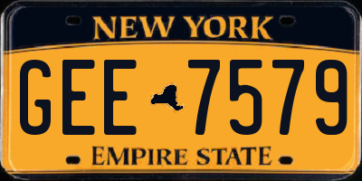 NY license plate GEE7579