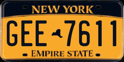 NY license plate GEE7611