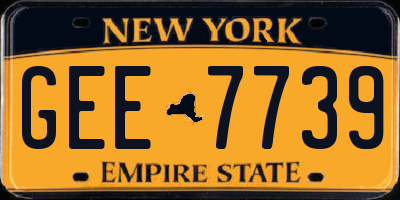 NY license plate GEE7739