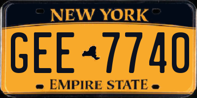 NY license plate GEE7740