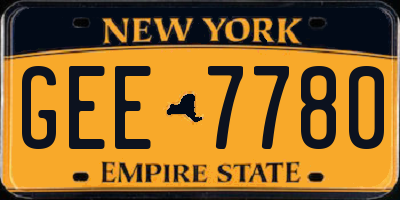 NY license plate GEE7780