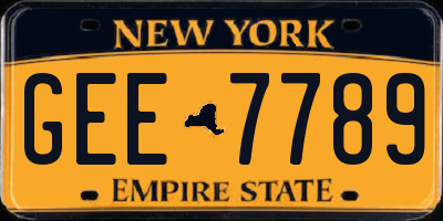 NY license plate GEE7789