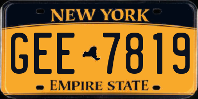 NY license plate GEE7819