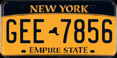 NY license plate GEE7856