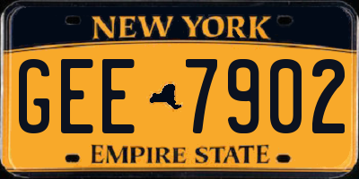 NY license plate GEE7902