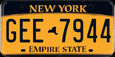 NY license plate GEE7944