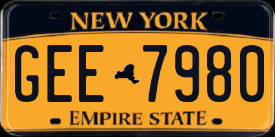 NY license plate GEE7980