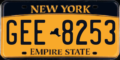 NY license plate GEE8253