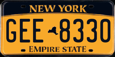 NY license plate GEE8330