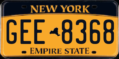NY license plate GEE8368