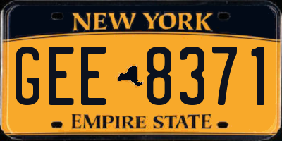 NY license plate GEE8371