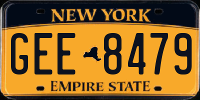 NY license plate GEE8479