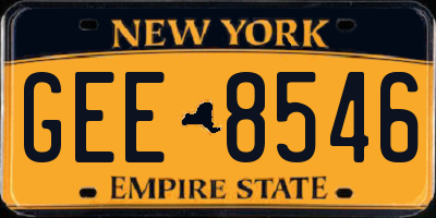 NY license plate GEE8546