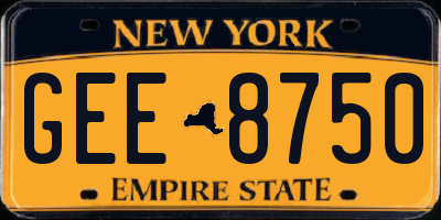 NY license plate GEE8750