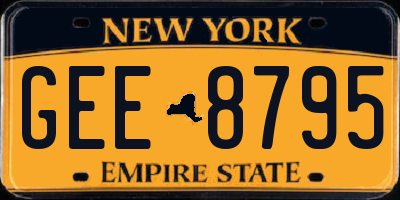 NY license plate GEE8795