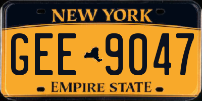 NY license plate GEE9047