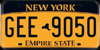 NY license plate GEE9050