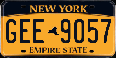 NY license plate GEE9057