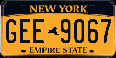 NY license plate GEE9067