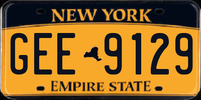 NY license plate GEE9129