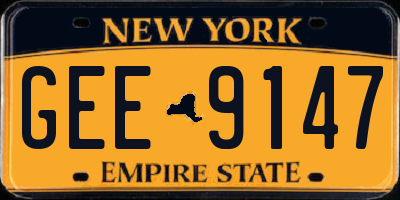 NY license plate GEE9147