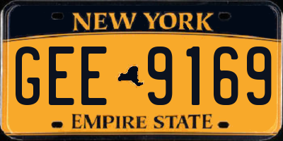 NY license plate GEE9169