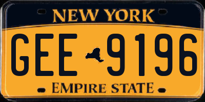 NY license plate GEE9196