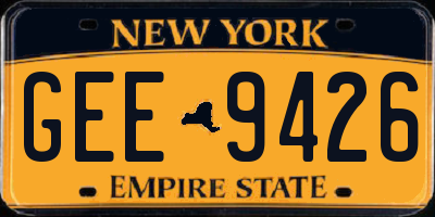 NY license plate GEE9426