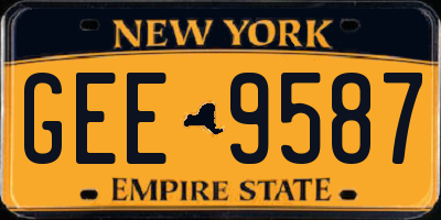 NY license plate GEE9587