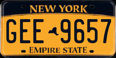 NY license plate GEE9657