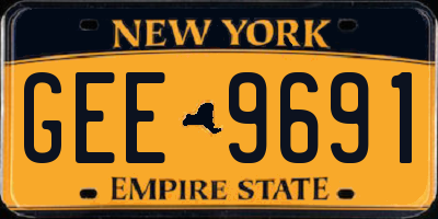 NY license plate GEE9691