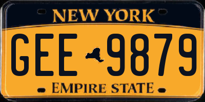 NY license plate GEE9879